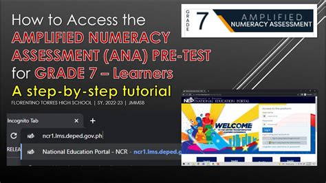 How To Access The Amplified Numeracy Assessment Ana For Grade 7 Learners Youtube