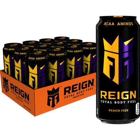 (12 Cans) Reign Total Body Fuel Energy Drink, Peach Fizz, 16 fl oz ...