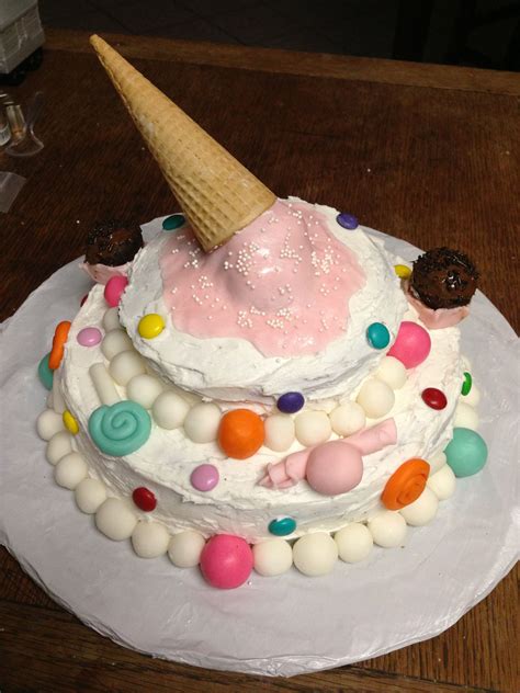 ice cream & candy cake | Ice cream candy, Cupcake cookies, Candy cake