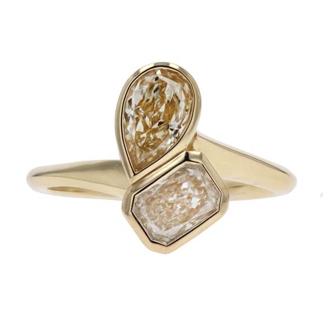 Skeie S Exclusive Toi Et Moi Bezel Set Ring In Vintage Style