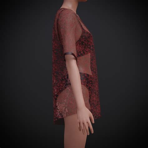 3D Model Women Lingerie Bikini Set And Crotchet Shirt Swimsuit Outfit VR AR Low Poly