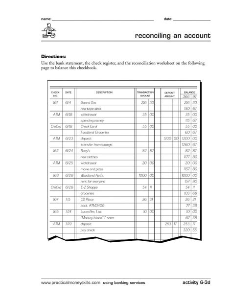 Balancing Your Checkbook: Real-Life Math | Printable Skills Sheets ...