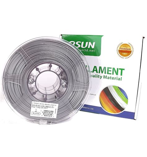Esun Petg Filament 175mm Silver Durable And Flexible