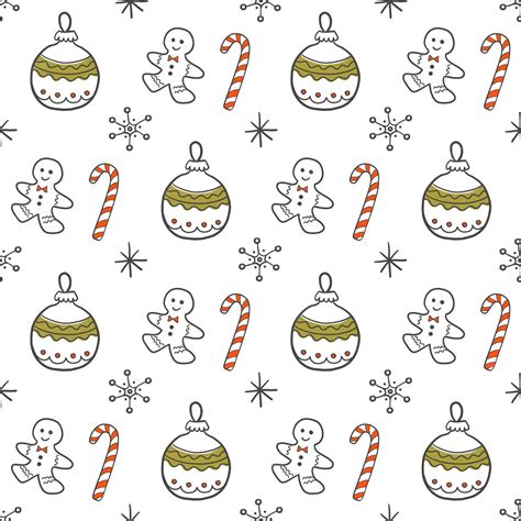 Premium Vector Cute Christmas Background Seamless Doodle Style