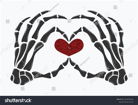 Skeleton Hand Showing Heart Shape Stock Vector Royalty Free