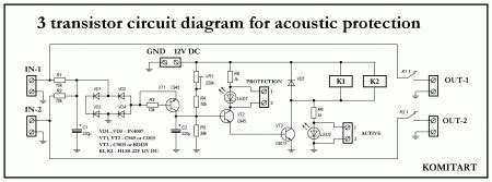 DIY 3 transistors Dual channel speaker protection with relay HLS8-22F ...