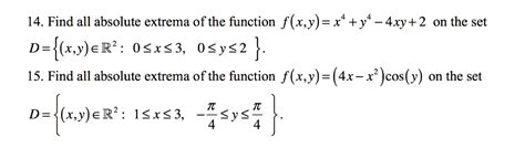 Solved 14 Find All Absolute Extrema Of The Function