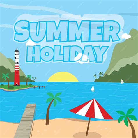 Premium Vector Summer Holiday Retro Cartoon Theme