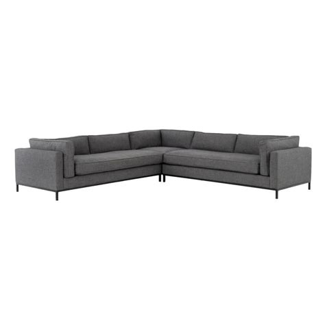 Grammercy Charcoal Grey 3 Piece Sectional Ld Shoppe Corner