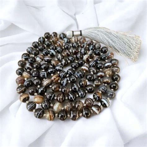 Black Agate Mala Pure Gems World