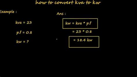 How To Convert Kva To Kw Electrical Formulas And Calculations Youtube