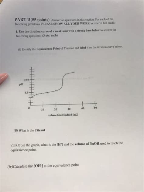 Oneclass Identify Equivalence Point And Label And Define Titration Use