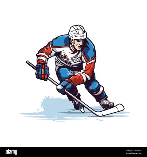 Ice Hockey Player Vector Illustration Ice Hockey Player With The Stick