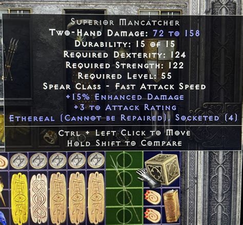 Eth Superior Mancatcher 15%ed / 3ar / 4 Sockets - Topic - d2jsp