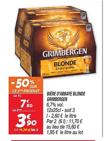 Promo Bi Re D Abbaye Blonde Grimbergen Chez Netto Icatalogue Fr