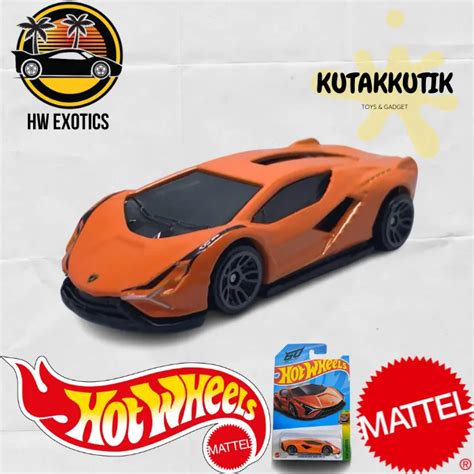 Hot Wheels Mobil Sport Lamborghini Sian FKP 37 Orange HW Exotics Lazada Indonesia