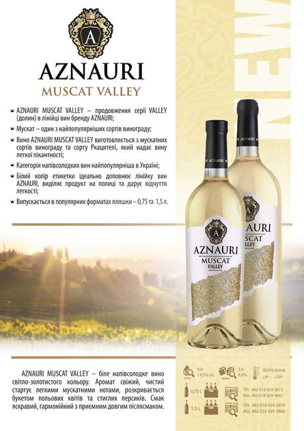 Вино Aznauri Alazani Muscat Valley белое полусладкое 1.5 л 9-13% ...