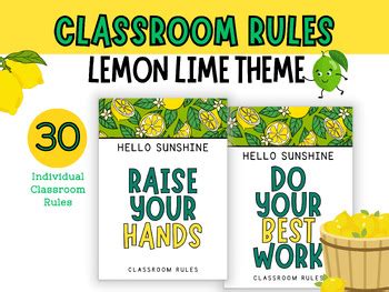 Lemon Lime Themed Classroom Rules By Stay Inspired Teach Tpt