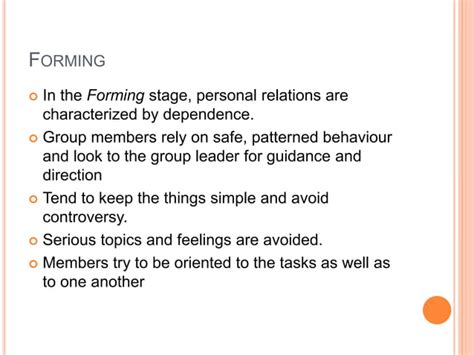 Stages Of Group Development PPT