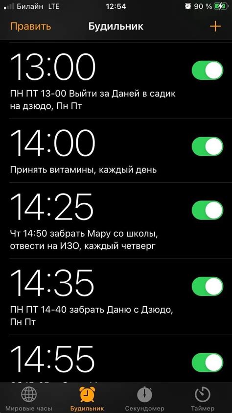 Использование будильника в телефоне для постановки задач