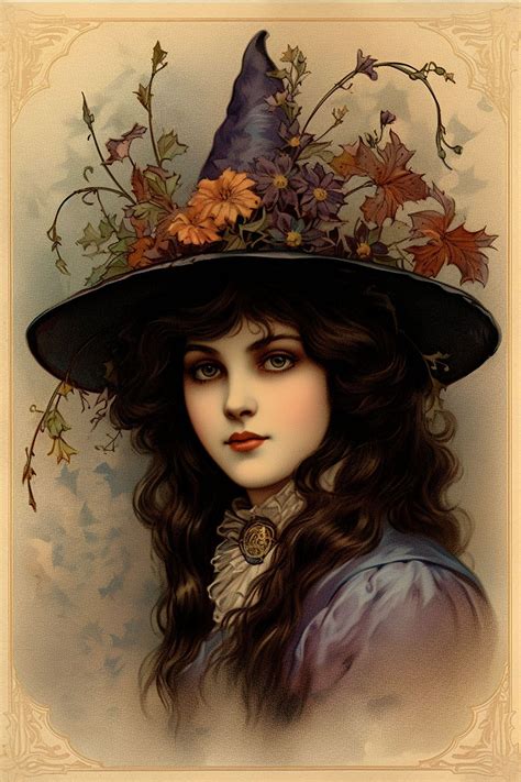 9 Beautiful Witch Drawing Beautiful Witch Vintage Halloween Witch