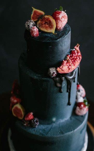 40 Stylish Dark Moody Wedding Cakes Black 3 Tier With Black Drips