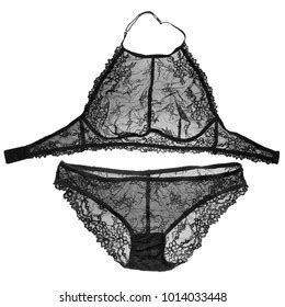 Black Lacy Lingerie Set Isolated On Stock Photo 1014033448 Shutterstock