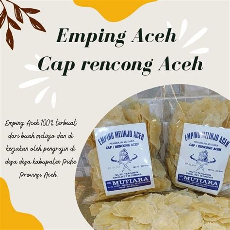 emping melinjo aceh super grade  contents  grams pearl shopee