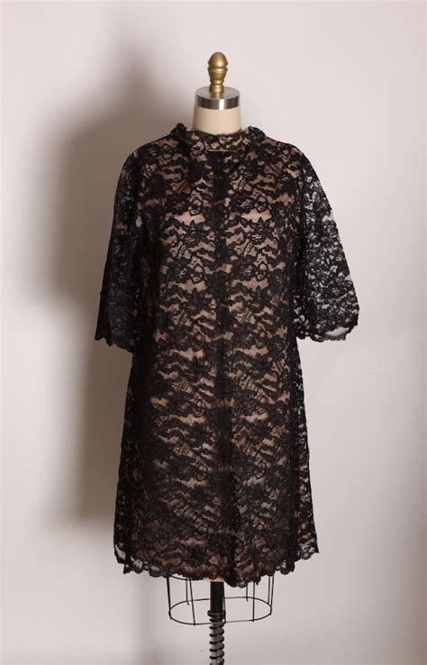S Sheer Black Lace Overlay Nude Illusion Nude Ton Gem