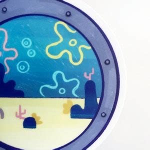 Spongebob Themed Bikini Bottom Window Sticker Window Porthole Water