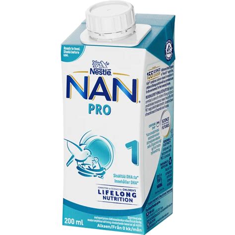 NAN Pro 1 drickfärdig 0 m 200ml Nestle | Handla mat online från din ...