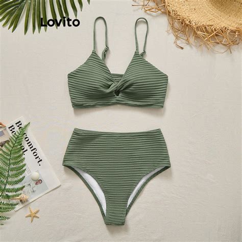 Lovito Sexy Backless Summer Bikini Sets For Women Lbl Lovito Sexy Backless Summer Bikini