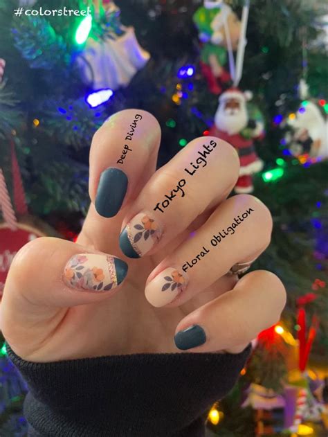 Color Street Nails Deep Diving Tokyo Lights And Floral Obligation