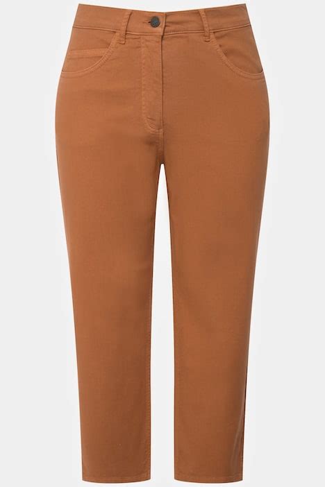 Eco Cotton Stretch Denim Crop Pants Ochre Ulla Popken