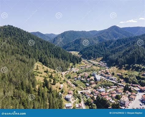Aerial View of Village of Trigrad, Bulgaria Stock Photo - Image of ...
