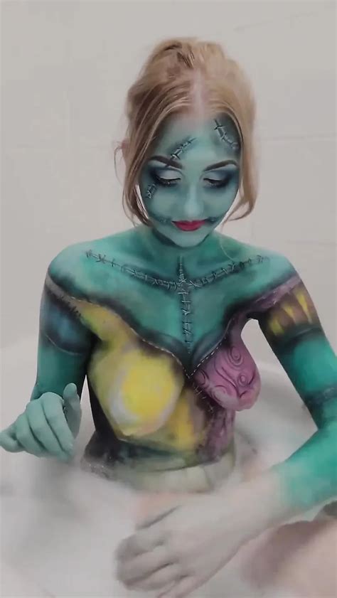 Cosplay Sally Body Paint Bath Tit Play Blonde Porn Feat Arielle
