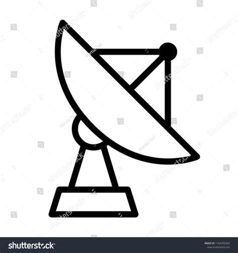 Large Satellite Dish Antenna Receiver Transmitter Stock Vector Royalty