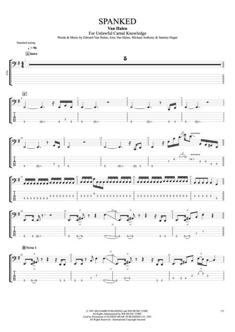 Spanked Tab By Van Halen Guitar Pro Full Score Mysongbook