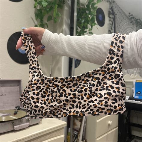 Cheetah Print Bikini Top Depop