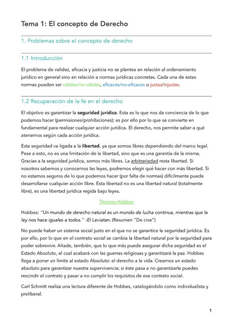 Tema 1 El Concepto Del Derecho Tema 1 El Concepto De Derecho 1