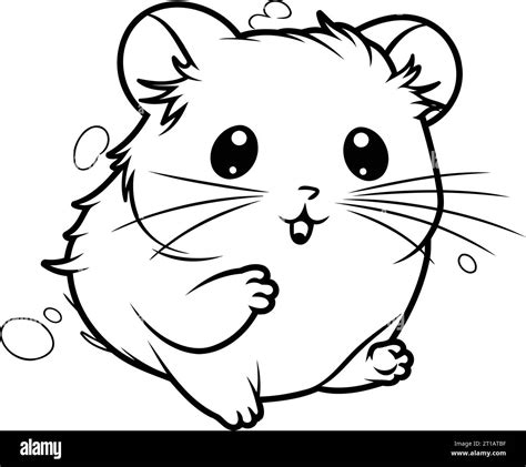 Cute Hamster Cartoon Vector Illustration Isolated On White Background