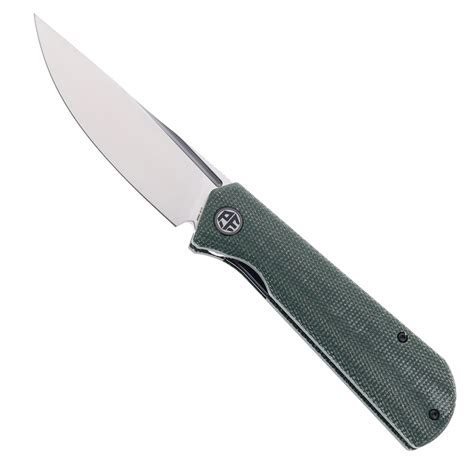Petrified Fish Viking Folding Knife Green Micarta Handle K110 Plain ...