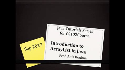 Cs Introduction To Arraylist In Java Youtube