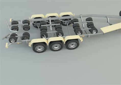 3d Tri Axle Boat Trailer Model Turbosquid 2069870