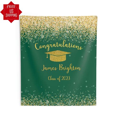 Navy Blue And Gold Graduation Party Backdrop Ijay Backdrops