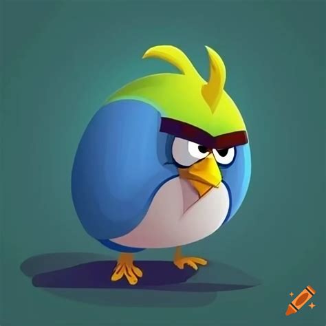Vector art of an angry yellow and blue bird on Craiyon