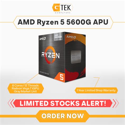 Amd Ryzen 5 5600g Apu W Wraith Stealth Cpu Cooler Am4 Processor Amd Ph