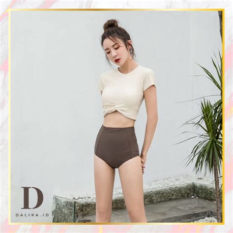 Jual Swimsuit Two Piece Baju Renang Wanita Bikini Open Back Dalika Shopee Indonesia