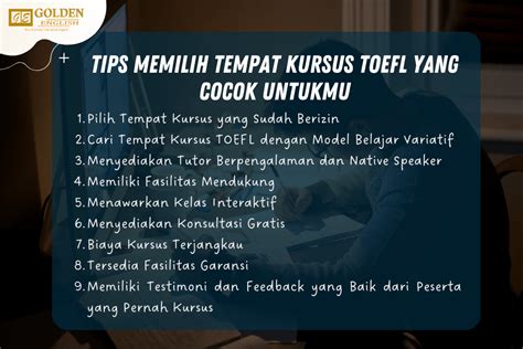 tips memilih kursus toefl terbaik  indonesia golden english