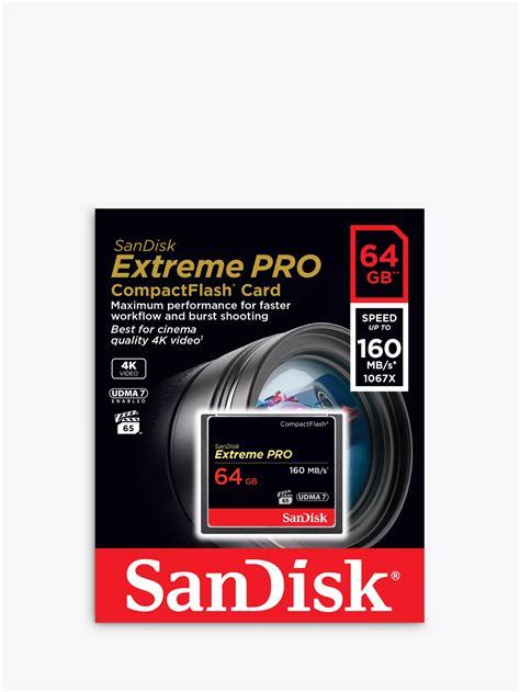 Sandisk Extreme Pro Compactflash Memory Card Up To 160mbs Read Speed